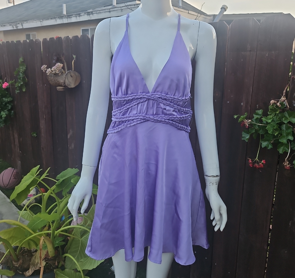 Fashion Nova Lilac Backless Dress